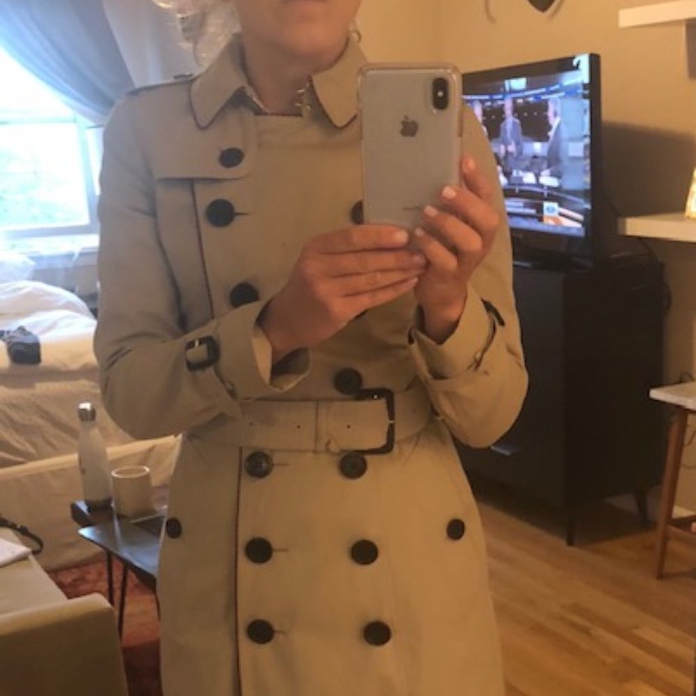 Burberry Tan Double-Breasted Trench Coat - Picture 3 of 12
